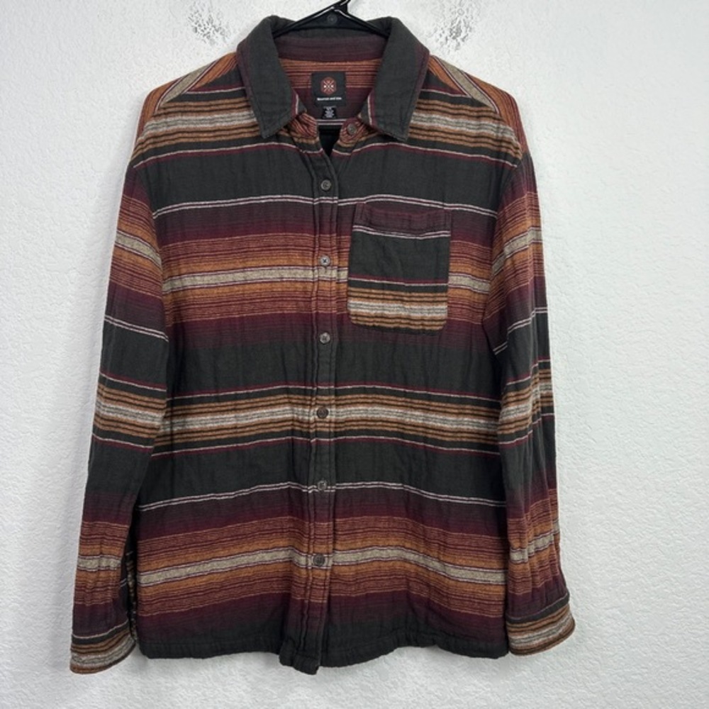 Mountain And Isles Shacket Mens Small Aztec Striped Long Sleeve Button Casual - Picture 1 of 5